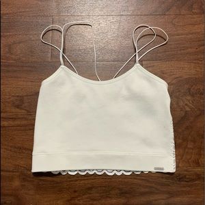 Gilly Hicks White Ribbed Lace Back Bralette
